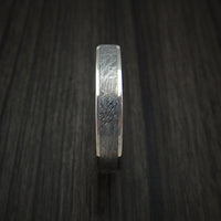 14k White Gold and Gibeon Meteorite Ring Custom Made Band