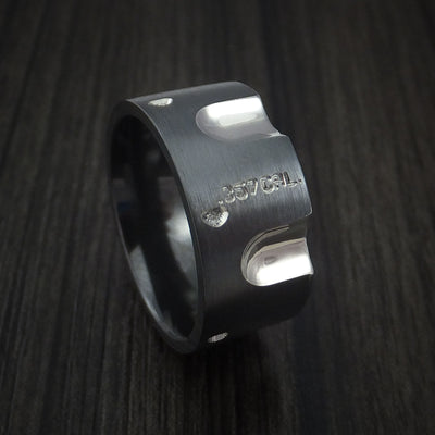 Black Zirconium Revolver Ring .357 Caliber Custom Made Band