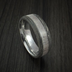 Damascus Steel and Antler Ring Custom Made Hunter Band