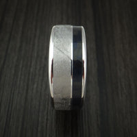 Cobalt Chrome and Gibeon Meteorite Ring with Carbon Fiber Custom Made Band