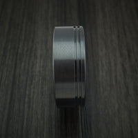 Black Zirconium Textured Ring with Anodized Center Custom Made Band