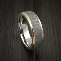 Cobalt Chrome and Gibeon Meteorite Ring with 14k Rose Gold Custom Made Band