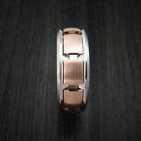 Cobalt Chrome and 14k Rose Gold Band Spinner Custom Made Ring