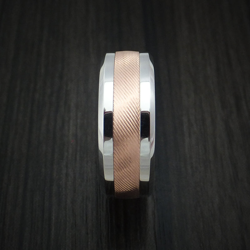 Cobalt Chrome and 14k Rose Gold Band Custom Made Ring