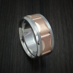 Cobalt Chrome and 14k Rose Gold Band Custom Made Ring