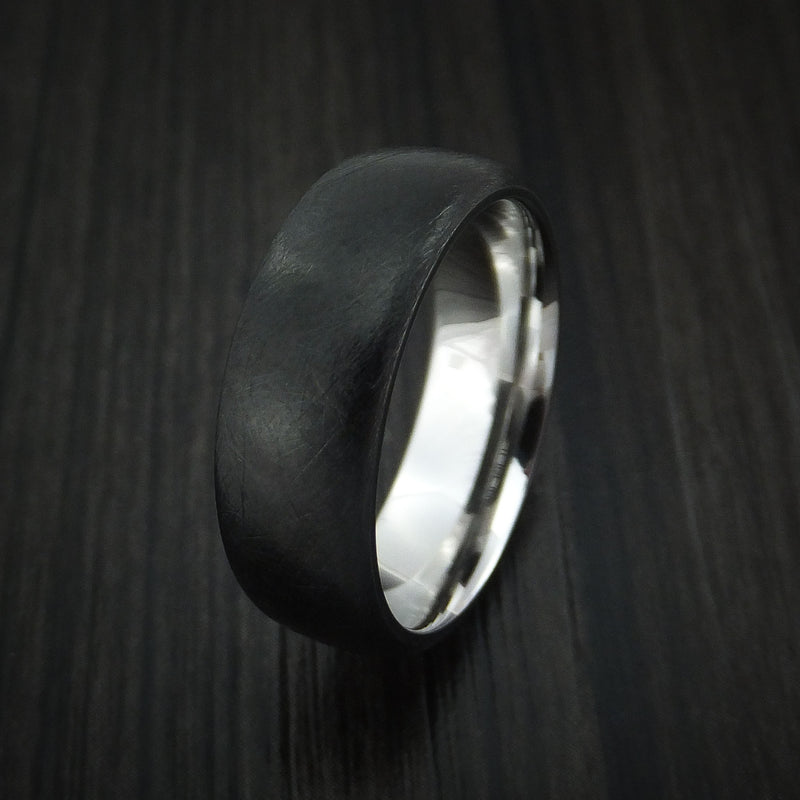 Black Cobalt Distressed Finished Ring Custom Made Textured Band