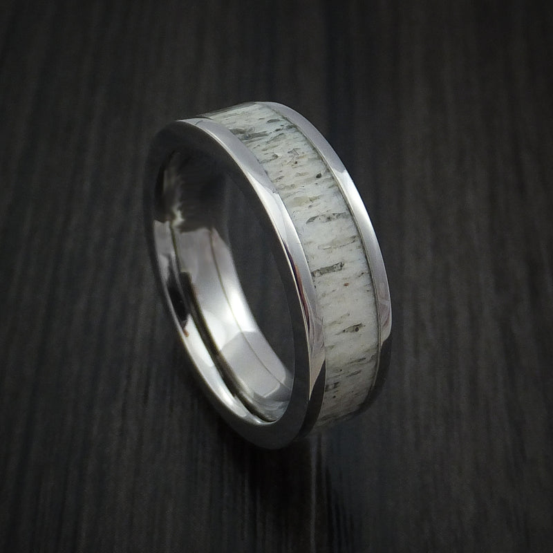 Titanium and Antler Ring Custom Made Band