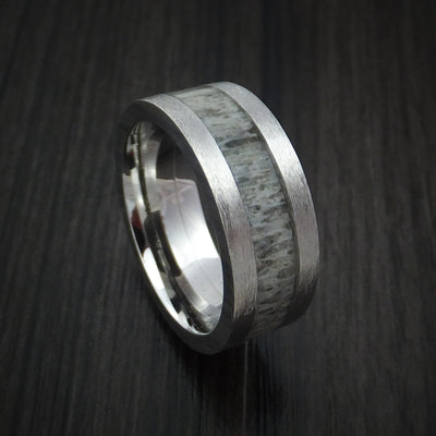 Cobalt Chrome and Antler Ring Custom Made Band