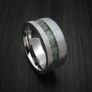 Cobalt Chrome and Antler Men's Ring Custom Made Band | Revolution Jewelry