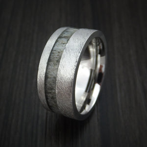 Cobalt Chrome and Antler Men's Ring Custom Made Band | Revolution Jewelry