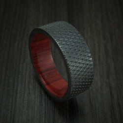 Black Zirconium Knurl Ring with Wood Sleeve Custom Made