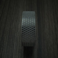 Black Zirconium Knurl Ring with Wood Sleeve Custom Made