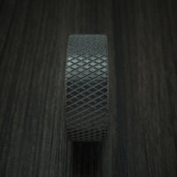 Black Titanium Knurl Ring with Wood Sleeve Custom Made