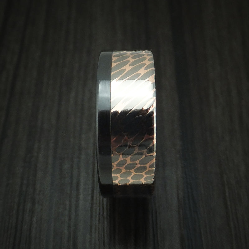 Black Zirconium and Superconductor Off-Set Ring Custom Made Band