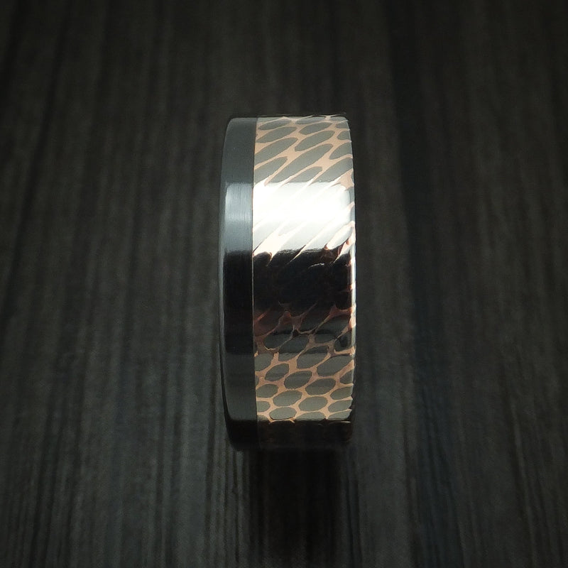 Black Titanium and Superconductor Off-Set Ring Custom Made Band