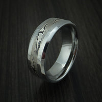 Tungsten Band with Mokume Inlay Custom Made Ring