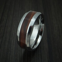 Tungsten Band with Desert Ironwood Burl Wood Inlay Custom Made Ring