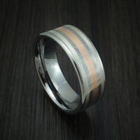 Tungsten Rose Gold and Silver Band Custom Made Ring