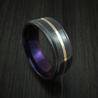 Black Zirconium with 14k Yellow Gold and Anodized Sleeve Custom Made Band