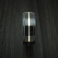 Black Titanium with 14k Yellow Gold and Anodized Sleeve Custom Made Men's Band