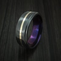 Black Zirconium with 14k Yellow Gold and Anodized Sleeve Custom Made Band