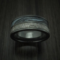 Black Zirconium M3 Mokume And Gibeon Meteorite Ring Custom Made Band