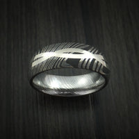 Damascus Steel 14K White Gold Celtic Knot Ring Infinity Design Wedding Band