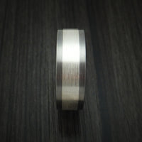 Titanium Anodized Ring with Sterling Silver Inlay Custom Made Band Choose Your Color