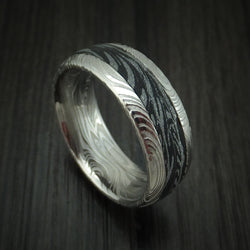Kuro Damascus Steel and M3 Mokume Ring Custom Made Band