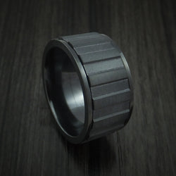 Black Zirconium Gear Shape Spinner Wide Ring Custom Made Band