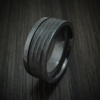 Black Zirconium Tree Bark Finish Ring Custom Made Band