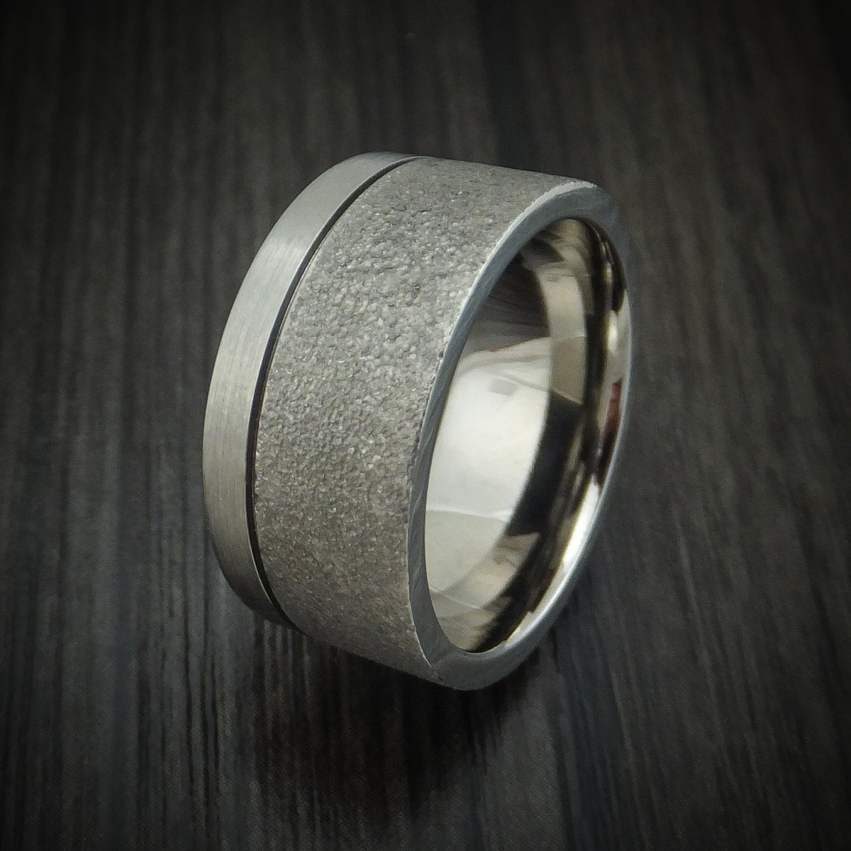 Titanium Custom Stipple Finish Men's Ring | Revolution Jewelry