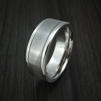 Damascus Steel in Cobalt Chrome Wedding Band Custom Made