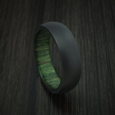 Black Zirconium and Hardwood Sleeve Ring Custom Made