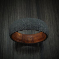 Black Titanium and Hardwood Ring Custom Made Band