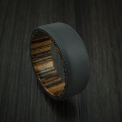 Black Zirconium and Hardwood Sleeve Ring Custom Made