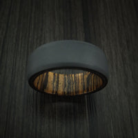 Black Zirconium and Hardwood Sleeve Ring Custom Made