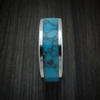 Cobalt Chrome and Turquoise Ring Custom Made