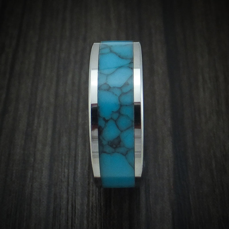 MDL™ Men's Native Indian Stainless Steel Oval Turquoise Ring (Size 7-1 -  EliteDealsOutlet