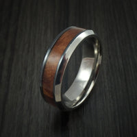 Black Zirconium and Thuya Burl Wood Hard Wood Men's Ring Custom Made ...