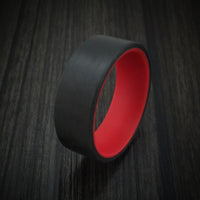 Carbon Fiber and Red Glow Sleeve Ring Custom Made