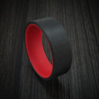 Carbon Fiber and Red Glow Sleeve Ring Custom Made