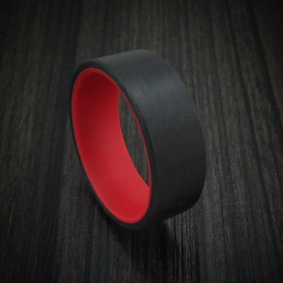 Carbon Fiber and Red Glow Sleeve Ring Custom Made
