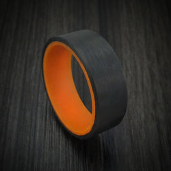 Carbon Fiber and Orange Glow Sleeve Ring Custom Made