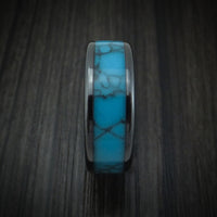 Black Ceramic and Turquoise Ring Custom Made
