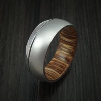 Cobalt Chrome Ring with Teak Hardwood Sleeve Custom Made Band