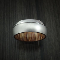 Cobalt Chrome Ring with Teak Hardwood Sleeve Custom Made Band