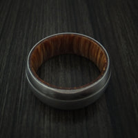 Cobalt Chrome Ring with Teak Hardwood Sleeve Custom Made Band