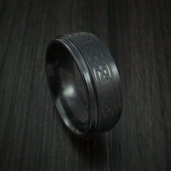 Black Ceramic Celtic Ring Custom Made Band