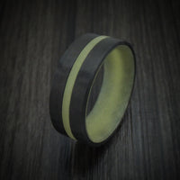 Carbon Fiber and Green Glow Ring Custom Made